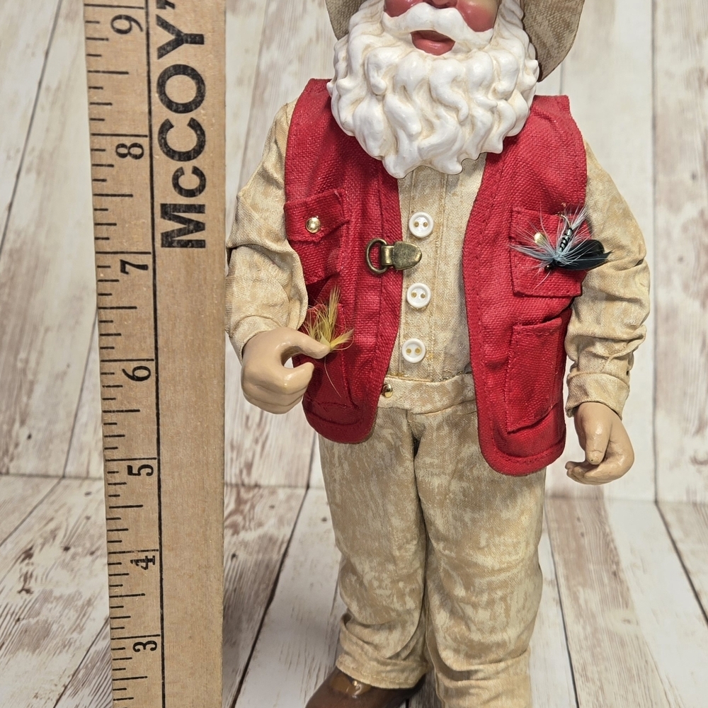 2000 Clothtique Possible Dreams  Reel Good Time 10.5” Tall Fishing Santa Only - Picture 9 of 9